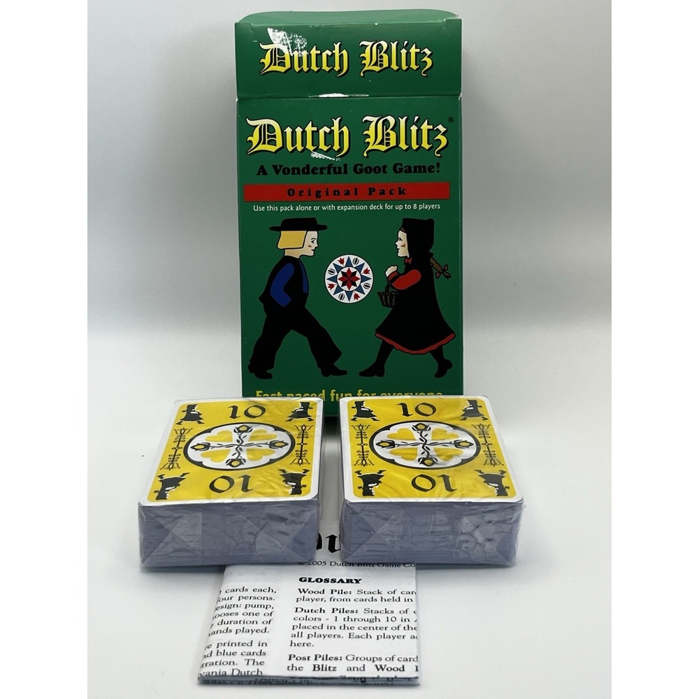 Dutch Blitz Original‎ Pack Card Game Green Box Sealed Cards Open Box 2-4 Players
